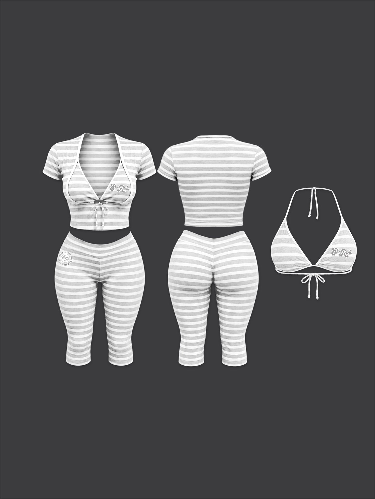 $heRich 3piece Stripe Getway Set